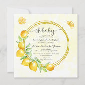 Rustiek Gouden Krans Lemon Zomer Boho Baby shower Kaart (Voorkant)