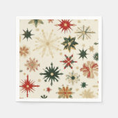 Rustiek Gouden Sneeuwvlokken patroon Kerstmis Servet (Voorkant)