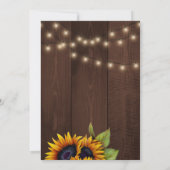 Rustiek gouden zonnebloem elegant houten vrijgezel kaart (Achterkant)