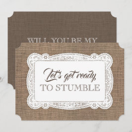 Rustiek Grappig Bruidsmeisje / Maid of Honor Voors Kaart