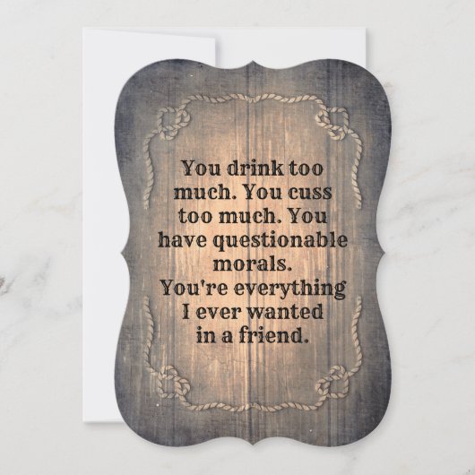 Rustiek Grappig Bruidsmeisje / Maid of Honor Voors Kaart (Voorkant)