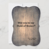 Rustiek Grappig Bruidsmeisje / Maid of Honor Voors Kaart (Achterkant)