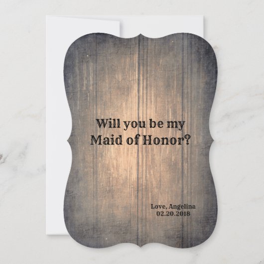 Rustiek Grappig Bruidsmeisje / Maid of Honor Voors Kaart (Achterkant)