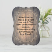 Rustiek Grappig Bruidsmeisje / Maid of Honor Voors Kaart (Staand voorkant)