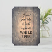 Rustiek Grappig Bruidsmeisje / Maid of Honor Voors Kaart (Staand voorkant)