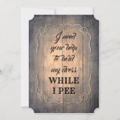 Rustiek Grappig Bruidsmeisje / Maid of Honor Voors Kaart (Voorkant)