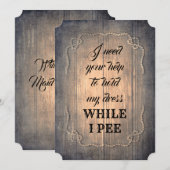 Rustiek Grappig Bruidsmeisje / Maid of Honor Voors Kaart (Voorkant / Achterkant)