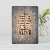 Rustiek Grappig Bruidsmeisje / Maid of Honor Voors Kaart (Staand voorkant)