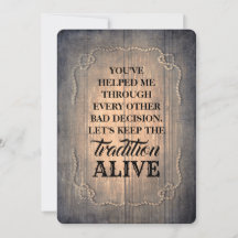 Rustiek Grappig Bruidsmeisje / Maid of Honor Voors