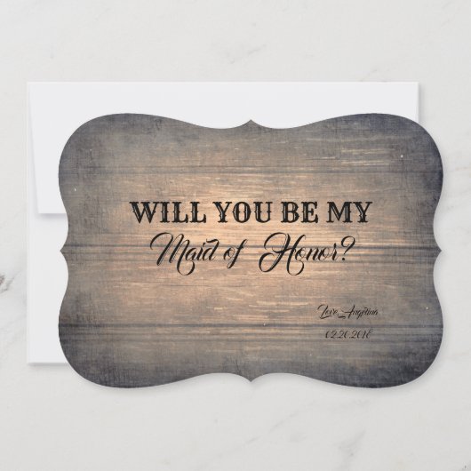 Rustiek Grappig Bruidsmeisje / Maid of Honor Voors Kaart (Achterkant)