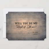 Rustiek Grappig Bruidsmeisje / Maid of Honor Voors Kaart (Achterkant)