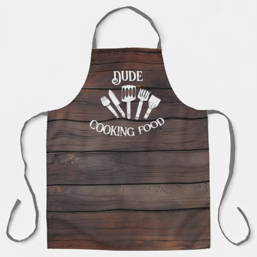 Rustiek Grappig Koken Voor Mannen - 'Dude Cooking  Schort (Voorkant)