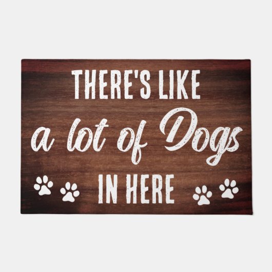Rustiek Grappig Veel Honden in Hier Huisdier Honde Deurmat (Voorkant)