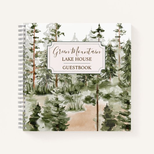 Rustiek Green Forest Cabin Lake House Gastenboek Notitieboek (Voorkant)