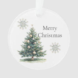 Rustiek Green Gold Cream Kerstboom Sneeuwvlokken Ornament