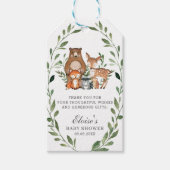 Rustiek Green Woodland Baby shower Dank je wel Fav Cadeaulabel (Voorkant)