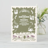 Rustiek Green Woodland Fern Baby shower Kaart (Staand voorkant)