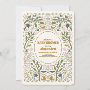 Rustiek Green Woodland Fern Baby shower Kaart