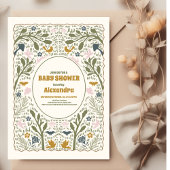 Rustiek Green Woodland Fern Baby shower Kaart