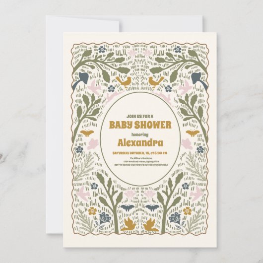 Rustiek Green Woodland Fern Baby shower Kaart (Voorkant)