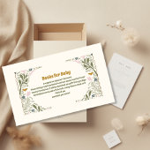 Rustiek Green Woodland Fern Boek voor Baby Informatiekaartje