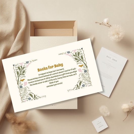 Rustiek Green Woodland Fern Boek voor Baby Informatiekaartje