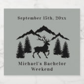 Rustiek Grijs Buck Jacht Vrijgezellenweekend Bier Etiket (Enkel label)