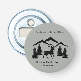 Rustiek Grijs Buck Jacht Vrijgezellenweekend Button Flesopener