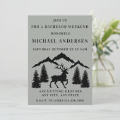 Rustiek Grijs Buck Jacht Vrijgezellenweekend Kaart (Staand voorkant)