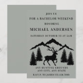 Rustiek Grijs Buck Jacht Vrijgezellenweekend Kaart (Voorkant / Achterkant)