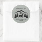 Rustiek Grijs Buck Jacht Vrijgezellenweekend Ronde Sticker (Tas)