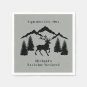 Rustiek Grijs Buck Jacht Vrijgezellenweekend Servet (Voorkant)