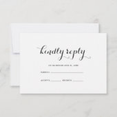 Rustiek grijs en wit bruiloft RSVP Kaartje (Voorkant)
