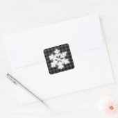 Rustiek grijs en zwart plaid, winter sneeuwvlok vierkante sticker (Envelop)