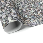 Rustiek grijs grind rotsen textuur patroon cadeaupapier (Rol Hoek)