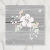 Rustiek grijs hout blozen bloesem eerste communie bedankjes labels (Achterkant)
