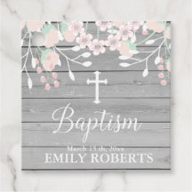 Rustiek grijs hout blush bloesem doop