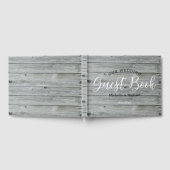 Rustiek grijs hout Country Wedding Gastenboek (Volledig)