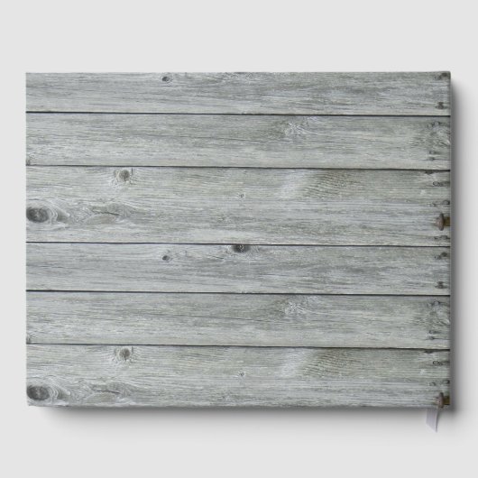 Rustiek grijs hout Country Wedding Gastenboek (Achterkant)