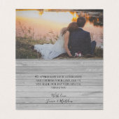 Rustiek grijs hout foto gevouwen dank u kaart (Binnenkant ongevouwen)