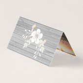 Rustiek grijs hout foto gevouwen dank u kaart (Achterkant)