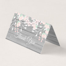 Rustiek grijs hout foto gevouwen dank u kaart