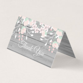 Rustiek grijs hout foto gevouwen dank u kaart