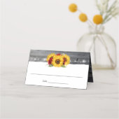 Rustiek Grijs Hout Waterverf Roos Zonnebloem Bruil Plaatskaartje (Voorkant)