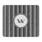 Rustiek Grijs Monogram & Strepen Snijplank (Voorkant)