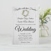 Rustiek grijs schuur hout, Eucalyptus krans bruilo Kaart (Staand voorkant)