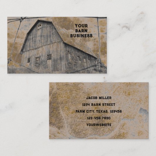 Rustiek Grijs Sepia Schuur  Textuur Grunge Visitekaartje (Voorkant / Achterkant)