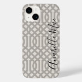 Rustiek Grijs Trellis Monogram Case-Mate iPhone Case (Achterkant)