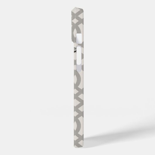 Rustiek Grijs Trellis Monogram Case-Mate iPhone Case (Achterkant / Links)