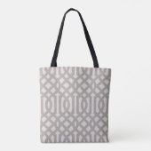 Rustiek Grijs Trellis Monogram Tote Bag (Achterkant)